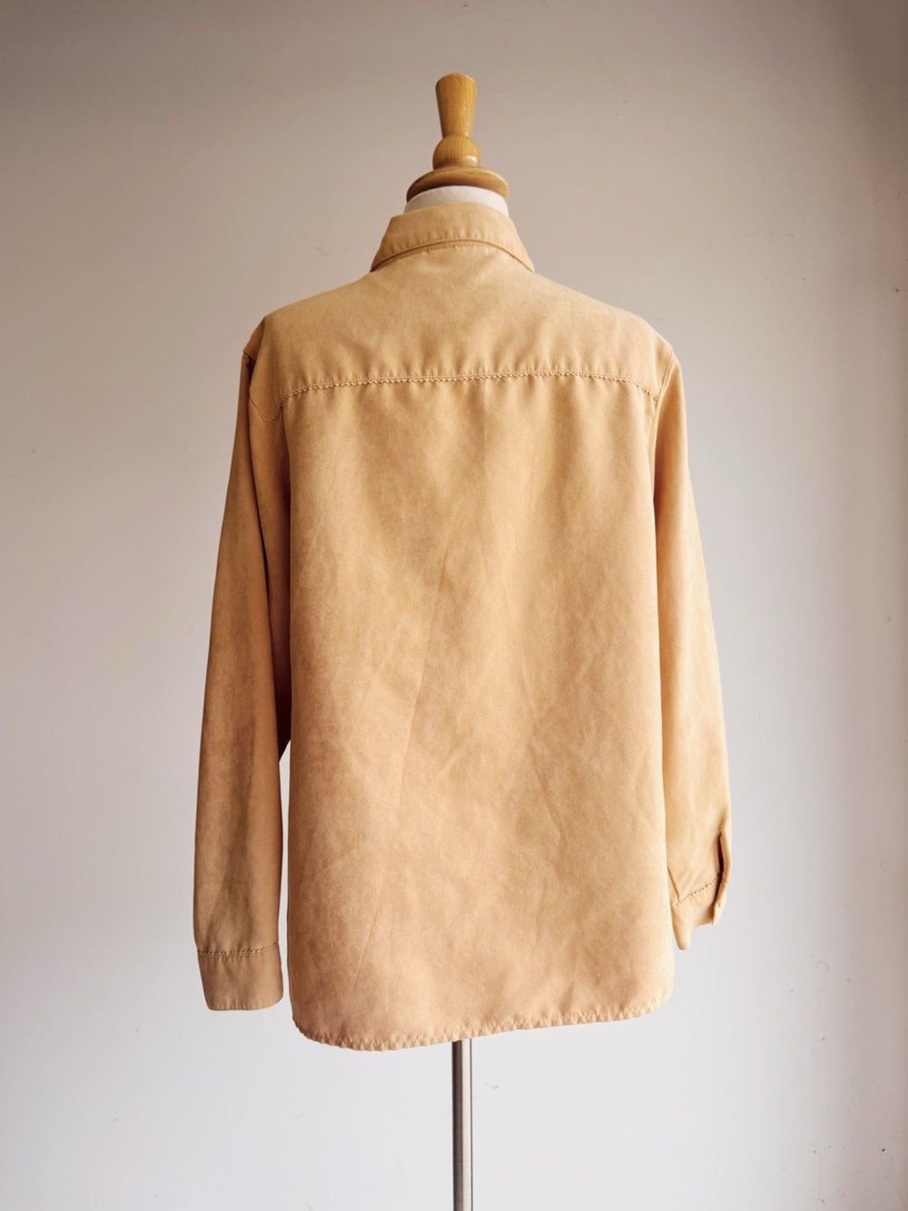Vintage Studio Works Faux Suede Shacket Tan Western Overshirt Jacket M - Picture 4 of 6